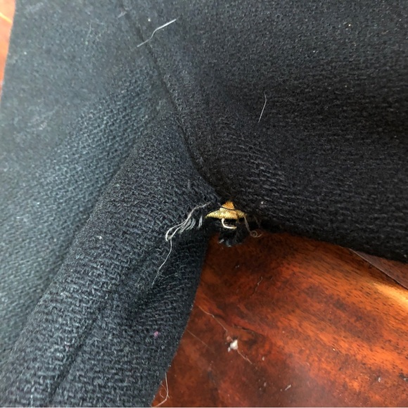 50s Black Gold Wool Letterman Varsity Jacket Distressed Athletic Satin Lining - Picture 8 of 10